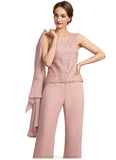 Callie Jumpsuit/Pantsuit Scoop Neck Ankle-Length Chiffon Lace Mother of the Bride Dress STG126P0014746