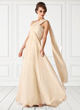 Cheryl Empire One-Shoulder Floor-Length Chiffon Mother of the Bride Dress With Ruffle STG126P0014777