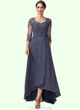 Malia A-Line Sweetheart Asymmetrical Chiffon Lace Mother of the Bride Dress With Beading Sequins STG126P0014783