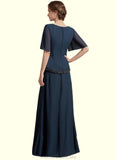 Jillian A-Line Scoop Neck Floor-Length Chiffon Mother of the Bride Dress With Beading Sequins STG126P0014787