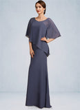 Kennedi A-Line Scoop Neck Floor-Length Chiffon Mother of the Bride Dress With Beading STG126P0014793
