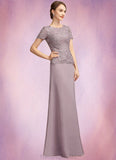 Kathryn A-Line Scoop Neck Floor-Length Chiffon Lace Mother of the Bride Dress STG126P0014846