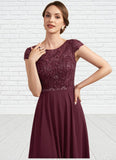 Paisley A-Line Scoop Neck Floor-Length Chiffon Lace Mother of the Bride Dress With Beading Sequins STG126P0014863