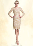 Justice Sheath/Column Scoop Neck Knee-Length Lace Mother of the Bride Dress STG126P0014865