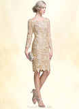 Justice Sheath/Column Scoop Neck Knee-Length Lace Mother of the Bride Dress STG126P0014865