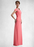 Ashlyn A-Line Scoop Neck Floor-Length Chiffon Mother of the Bride Dress With Ruffle Beading STG126P0014872