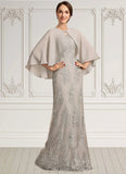 Evangeline A-Line Square Neckline Floor-Length Lace Mother of the Bride Dress STG126P0014889