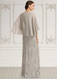 Evangeline A-Line Square Neckline Floor-Length Lace Mother of the Bride Dress STG126P0014889