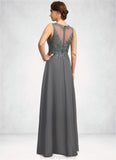 Julissa A-line Scoop Illusion Floor-Length Chiffon Lace Mother of the Bride Dress With Sequins STG126P0021921