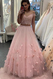 Chic Off Shoulder Sleeveless Two Piece Prom Dresses