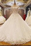 2024 New Arrival Wedding Dresses Off The Shoulder A-Line With Bow Knot P3N2NSPC