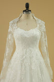 2024 Long Sleeves Wedding Dresses Tulle With Applique A PL3MGDAH