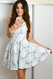 Gorgeous Sleeveless V Neck With Appliques Homecoming Dresses