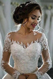 2024 New Arrival Long Sleeves Tulle Wedding Dresses Scoop Neck PC5MCC9N