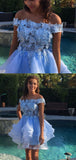 Gorgeous Off the Shoulder Tulle With Appliques Homecoming Dresses