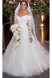 2024 New Style Off The Shoulder A-Line Wedding Dress PJ2RH3NY