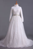 2024 Muslim Wedding Dresses Sweetheart Ball Gown Sweep/Brush Train Organza With PTA11BFN