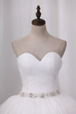 2024 New Wedding Dresses Tulle Ball Gown Sweetheart Ruched Bodice Lace P2PFZ2GD