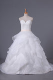 2024 New Arrival Wedding Dresses Sweetheart A Line Organza With Beading & PEE7DMAX