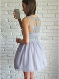 Chic Tulle Sleeveless With Applique A Line Homecoming Dresses